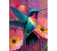 5D Diamond Painting MartíN Pescador Flores Diamond Painting Adultos, Manualidades Adultos Cuadrado Diamantes, Punto de Cruz Art DIY Cuadro Diamantes Niños Completo, Decoracion 90x120 cm - FZ2509620