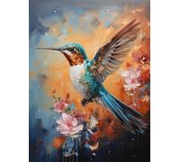 5D Diamond Painting MartíN Pescador Flores Diamond Painting Adultos, Manualidades Adultos Cuadrado Diamantes, Punto de Cruz Art DIY Cuadro Diamantes Niños Completo, Decoracion 100x135 cm - FZ250981H