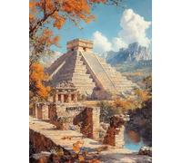 5D Diamond Painting Maya Diamond Painting Adultos PiráMide Manualidades Adultos Dibujos Con Diamantes DIY Strass Round Full Drill Punto de Cruz Kit Completo para Decoración Hogar, 50x80cm 9-E7238