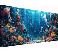 5D Diamond Painting Medusa, Grande Diamond Painting Adultos Criaturas Del Fondo Marino, DIY Pintura Diamante Punto de Cruz Kits, Manualidades para Adultos, Decoracion Hogar Regalo 140x70cm 8-2835