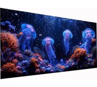 5D Diamond Painting Medusa, Grande Diamond Painting Adultos Criaturas Del Fondo Marino, DIY Pintura Diamante Punto de Cruz Kits, Manualidades para Adultos, Decoracion Hogar Regalo 300x100cm H-3022