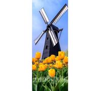 5D Diamond Painting Molino de viento Diamond Painting Kit Completo, Tulipán Pintura de Diamante XXL Kit Punto de Cruz, DIY Bordado Cuadros de Diamantes, Decoración de Pared el Hogar 20x50 cm/8x20 Inch