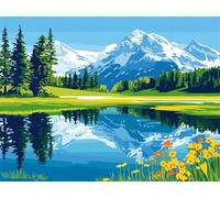5D Diamond Painting Montaña Diamond Painting Adultos Paisaje Dibujos con Diamantes, DIY Bordado de Punto de Cruz Diamante Pintura Kit Completo para Principiantes, Decoracion Hogar 60x80cm N6-826