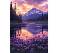 5D Diamond Painting MontañA Diamond Painting Adultos, Pintura Diamante Paisaje Punto de Cruz Diamante DIY Manualidades Adultos para Decoracion Pared, Decoracion Hogar, Regalo Mujer 70x95cm -bby2507WP
