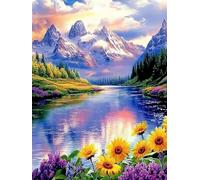 5D Diamond Painting MontañA, Diamond Painting Adultos RíO, DIY Manualidades Adultos Kit Punto de Cruz, Cuadro Diamantes Rhinestones Bordado Artesanías, para Decoración Hogar Regalo 30x40cm 7-4705