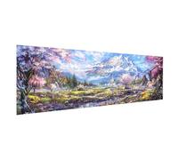 5D Diamond Painting Montaña Pintura Diamante Adultos, DIY Dibujos con Diamantes flores cerezo Cuadro Diamantes Grande 90x30cm, Punto de Cruz Diamante Lienzo Manualidades Niños, Decoracion Hogar 2Y-747