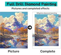 5D Diamond Painting MontañAs, Diamond Painting Personalizado Niños Adultos Kits RíOs, DIY Full Diamantes Cristal Artes Diamante Pintura Bordado, Aplicable de Paredes Muebles Decoración 40x55cm w-665
