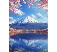 5D Diamond Painting Monte Fuji Diamond Painting Adultos Lago Manualidades Adultos Dibujos Con Diamantes DIY Strass Round Full Drill Punto de Cruz Kit Completo para Decoración Hogar, 60x90cm 3-6688L