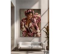 5D Diamond Painting, Mujer Flor Pintura de Diamante, Redondo Taladro Completo DIY Diamante Painting, Gemas Artesanía kit de Arte de Mosaico para Decor De Pared Del Hogar 90 x 120 cm PjY6429 S-O