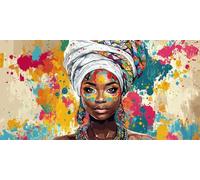 5D Diamond Painting Mujeres Africanas Pintura Diamante, Diamond Painting Kit Completo Estilo Mosaico Manualidades Adultos Regalo Niños, Pintura Diamante Para Decor De Pared Del Hogar 50x100cm n-147