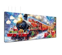 5D Diamond Painting Navidad, Diamond Painting Adultos Kit Completo Tren, Manualidades Adultos de Mosaico, DIY Cristal Art Punto de Cruz Pintura Diamante para Niños Decoracion Salon 80x160 cm T3-808