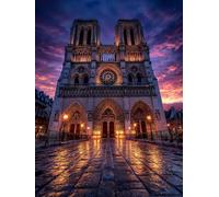 5D Diamond Painting Notre Dame, Diamond Painting Adultos ParíS, Kit Manualidades Adultos, DIY Pintura de Diamante, 5D Punto de Cruz Cuadro Diamante Kits, Regalo, Decoracion Hogar Otoño, 60x90cm F-7241