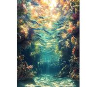 5D Diamond Painting OcéAno Diamond Painting Adultos, Pintura Diamante Paisaje Punto de Cruz Diamante DIY Manualidades Adultos para Decoracion Pared, Decoracion Hogar, Regalo Mujer 50x70cm -bby2507IN
