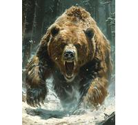 5D Diamond Painting Oso Diamond Painting Adultos Animal Dibujos con Diamantes Manualidades Adultos DIY Full Drill Round Completo Strass Punto De Cruz Kit para Decoración Hogar, Regalo 80x120cm 6-IO80