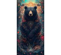 5D Diamond Painting Oso negro, Pintura Diamante, Diamond Painting Kit Completo Niños, DIY Manualidades Adultos Pintura de Diamante Para Decor De Pared Del Hogar, Regalos para Mujer 90x180cm R-357