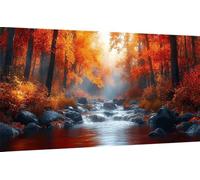 5D Diamond Painting OtoñO Diamond Painting Kit Completo, Pintura Diamante Paisaje Pintura de Diamante DIY Punto de Cruz Manualidades Adultos para Decoracion Hogar, Regalo Mujer 60x120CM -ly2507J3