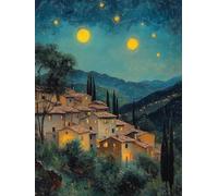 5D Diamond Painting Paisaje Diamond Painting Adultos Luna Dibujos Con Diamantes Manualidades Adultos Punto De Cruz DIY Full Drill Cuadrado Completo Kit para Decoración Hogar, Regalo 50x80cm S-TC761
