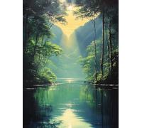 5D Diamond Painting Paisaje, Diamond Painting Adultos RíO, DIY Manualidades Adultos Kit Punto de Cruz, Cuadro Diamantes Rhinestones Bordado Artesanías, para Decoración Hogar Regalo 50x65cm 9-2443