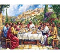 5D Diamond Painting Paisaje Pintura Diamante La Última Cena Diamond Painting Kit Completo, Punto de Cruz Manualidades Adultos Dibujos con Diamantes Para Decoración Pared Hogar Regalo 60x80 cm E0-452