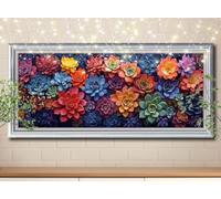 5D Diamond Painting Paisaje,Suculenta,Kit de Pintura Diamante DIY para Adultos y Niños,Bordado de Diamantes Punto de Cruz,Cuadros de Diamantes Arte y Mosaico,Decoración de Pared 100x250cm 59E-1290