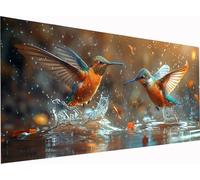 5D Diamond Painting PáJaro, Grande Diamond Painting Adultos Gotas De Agua, DIY Pintura Diamante Punto de Cruz Kits, Kit de Arte de Mosaico, Manualidades para Adultos, Decoracion Hogar 140x70cm 3-8181