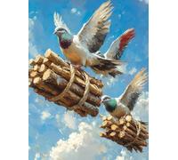 5D Diamond Painting Paloma Diamond Painting Adultos Animal Dibujos con Diamantes Manualidades Adultos DIY Full Drill Round Punto de Cruz Kit Completo para Decoración Hogar, Regalo 50x80cm 3-8H59