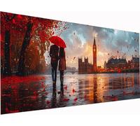 5D Diamond Painting Pareja, Grande Diamond Painting Adultos Londres, DIY Pintura Diamante Punto de Cruz Kits, Kit de Arte de Mosaico, Manualidades para Adultos, Decoracion Hogar Regalo 120x60cm 9-7581