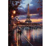 5D Diamond Painting ParíS Diamond Painting Adultos Calle Cuadro Diamantes Manualidades Adultos Punto De Cruz Kit Completo DIY Full Cuadrado Diamante Pintura Decoración Hogar, Regalo 60x90cm T-580FA