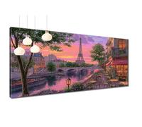 5D Diamond Painting París, Diamond Painting Adultos Kit Completo Ciudad, Manualidades Adultos de Mosaico, DIY Cristal Art Punto de Cruz Pintura Diamante para Niños Decoracion Salon 70x140 cm T3-470