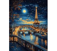 5D Diamond Painting ParíS Diamond Painting Adultos RíO Manualidades Adultos Dibujos Con Diamantes DIY Strass Round Full Drill Punto de Cruz Kit Completo para Decoración Hogar, Regalo 30x40cm L-3163F