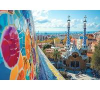 5D Diamond Painting Parque Güell, Kit Completo de Pintura Diamante 5D Paisaje, Diamond Art Kit DIY Punto de Cruz Cristal Cuadro de Diamantes para Adultos principiante, Decoración 35x45cm T0U-273