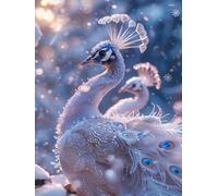 5D Diamond Painting Pavo Real Diamond Painting Adultos Animal Cuadro Diamantes Manualidades Adultos Punto De Cruz Kit Completo DIY Full Cuadrado Diamante Pintura Decoración Hogar 70x100cm R-388M7