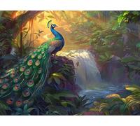 5D Diamond Painting Pavo Real, Diamond Painting Adultos Planta, DIY Punto de Cruz Cuadro Diamantes Kits, 5D Manualidades Adultos, Pintura de Diamante, Home Decoration, Regalo Verano, 135x100cm S-3476