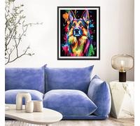 5D Diamond Painting Perro, Animal Diamond Painting Adultos, DIY Pintura Diamante Manualidades Adultos Cristal Punto de Cruz para la Decoración De Pared del Hogar, Regalos Para Mujeres 70x95cm s-11769