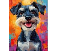 5D Diamond Painting Perro Diamond Painting Adultos Animal Dibujos Con Diamantes Manualidades Adultos DIY Full Drill Cuadrado Punto de Cruz Kit Completo para Decoración Hogar, Regalo 80x120cm C-A134