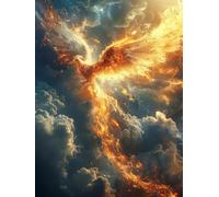 5D Diamond Painting Phoenix Diamond Painting Adultos, DIY Manualidades Adultos Kit Punto de Cruz Flame, Diamante Art Bordado Kit, Pintura de Diamante Para Decoración Hogar Regalo 90x120cm zyf-3465