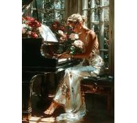 5D Diamond Painting Piano, Diamond Painting Adultos Mujer, Cuadro Diamante Accesorios Kits, DIY Dibujos con Diamantes Art Kit Manualidades Adultos, Primavera Decoracion, Regalo Mujer, 60x90cm B-3232
