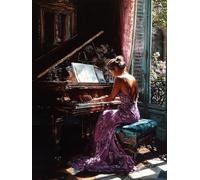 5D Diamond Painting Piano, Diamond Painting Adultos Mujer, Cuadro Diamante Accesorios Kits, DIY Dibujos con Diamantes Art Kit Manualidades Adultos, Primavera Decoracion, Regalo Mujer, 90x120cm I-3579