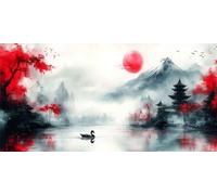 5D Diamond Painting Pintura Con Tinta Diamond Painting Adultos, Pintura Diamante MontañA Punto de Cruz Diamante DIY Manualidades Adultos Principiante para Decoracion Hogar Pared 100x200cm -bby2603QF