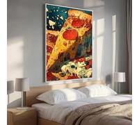 5D Diamond Painting Pizza Verdura Pintura Diamante, Pintura de Diamante Kit Completo Niños, Manualidades Adultos Diamond Painting Para Decor De Pared Del Hogar, Navidad Regalo 40x50CM PjY265 Z-W