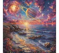 5D Diamond Painting Planeta Diamond Painting Adultos, DIY Manualidades Adultos Kit Punto de Cruz OcéAno, Diamante Art Rhinestones Bordado Kit, Para Decoración Hogar, Regalo Mujer 80x80cm 8-5973