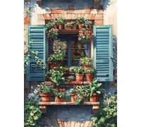 5D Diamond Painting Planta Diamond Painting Adultos, Dibujos con Diamantes Paisaje Cuadro Diamantes DIY Rhinestone Punto de Cruz Diamante Bordado para Decoracion Hogar, Regalo Mujer 80x60cm -hjw2508B7