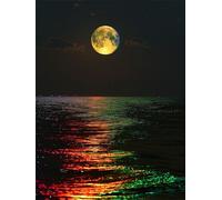 5D Diamond Painting Playa, Diamond Painting Adultos Noche DIY Manualidades Adultos, Dibujos con Diamantes, Kit Punto de Cruz Bordado Pintura Diamante para Decoración Hogar Regalo Mujer 70x90 cm yc-636