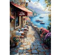 5D Diamond Painting Playa, Pintura Diamante Calle Diamond Painting Kit Completo, DIY Puzzle Cuadro Diamantes Punto de Cruz Manualidades Adultos Para Decoración Pared Del Hogar Regalo 90x120 cm E0-1653