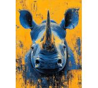 5D Diamond Painting Rinoceronte Diamond Painting Adultos Animal Manualidades Adultos Dibujos Con Diamantes DIY Strass Round Full Drill Punto de Cruz Kit Completo para Decoración Hogar, 50x80cm 7-97962