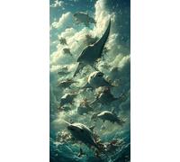 5D Diamond Painting Sea Diamond Painting Adultos Fish Dibujos Con Diamantes Manualidades Adultos Punto De Cruz DIY Strass Full Drill Round Completo Kit para Decoración Hogar, Regalo 80x160cm A-31665F