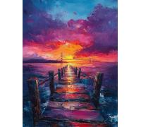 5D Diamond Painting Sea, Diamond Painting Kit Abstracto, Pintura Diamante Adultos Cuadro Diamantes Kit Bordado Principiantes DIY Round Full Drill Embroidery Kit Decorazioni Casa Pareti 40x60cm E-Q1956