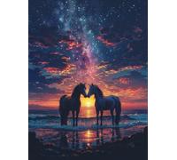 5D Diamond Painting Sunset, Diamond Painting Adultos Cielo Estrellado, DIY Manualidades Adultos Kit Punto de Cruz, Cuadro Diamantes Bordado Artesanías, Decoración Hogar Regalo 100x130cm Q-3712
