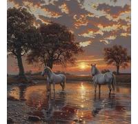 5D Diamond Painting Sunset Diamond Painting Adultos, DIY Manualidades Adultos Kit Punto de Cruz áRbol, Diamante Art Rhinestones Bordado Kit, Para Decoración Hogar, Regalo Mujer 30x30cm 1-2924
