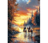 5D Diamond Painting Sunset, Diamond Painting Adultos RíO, DIY Manualidades Adultos Kit Punto de Cruz, Cuadro Diamantes Rhinestones Bordado Artesanías, para Decoración Hogar Regalo 80x110cm 4-5473